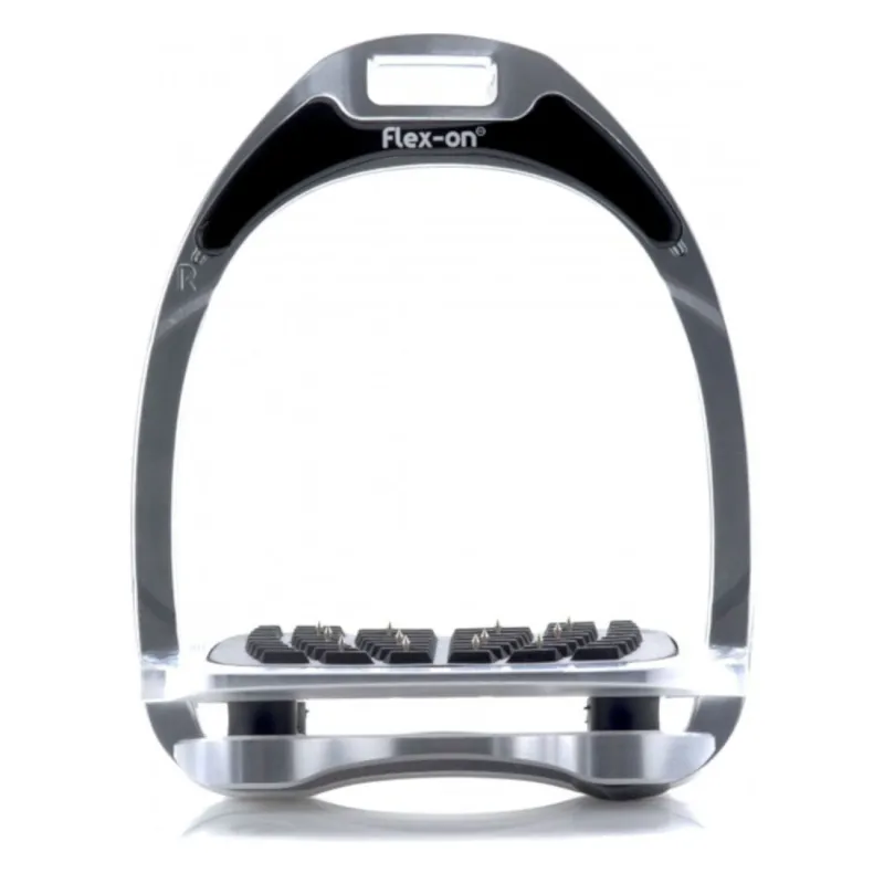 Flex-On Aluminium Inclined Ultra-Grip Stirrups - Silver/Black