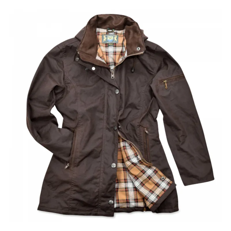 Hunter Outdoor Ladies Heritage Deluxe Wax Jacket - Antique Brown-1
