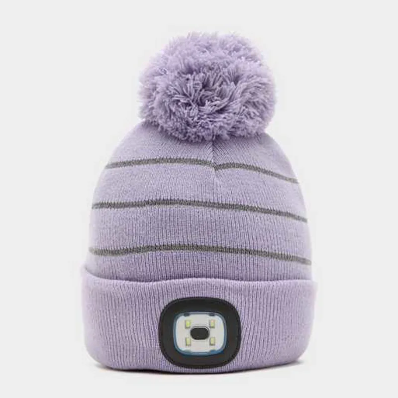 Alva Junior LED Pom Beanie Hat - Lilac