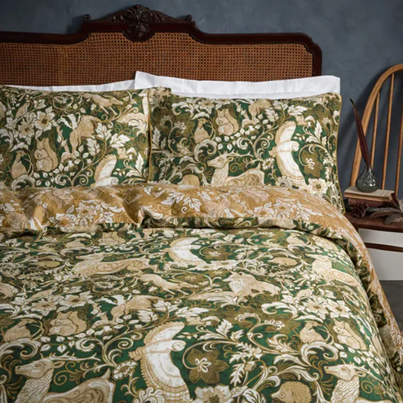 Harewood Cotton Duvet Cover Set - Emerald-1