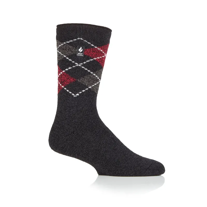 Heat Holders Mens Lyon Argyle Lite Socks Charcoal