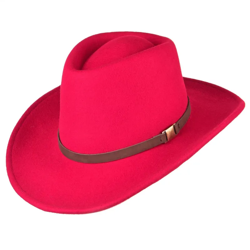Heather Eden Crushable Wool Felt Hat - Crimson
