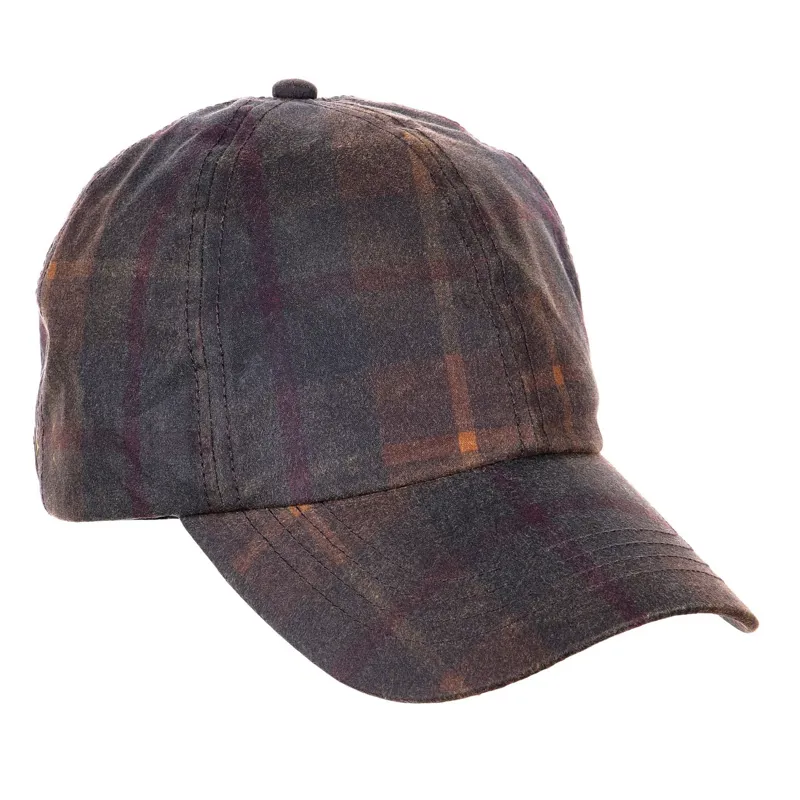 Heather Ewan Tartan Waxed Baseball Cap  Hunter