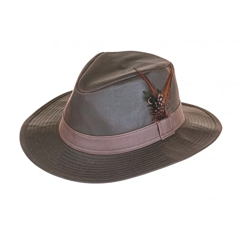 Heather Rambler Wax Trilby Hat Brown