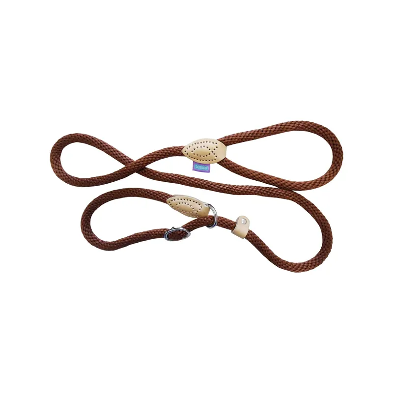Hemmo & Co 60 Inch Thin Rope Slip Lead - Brown