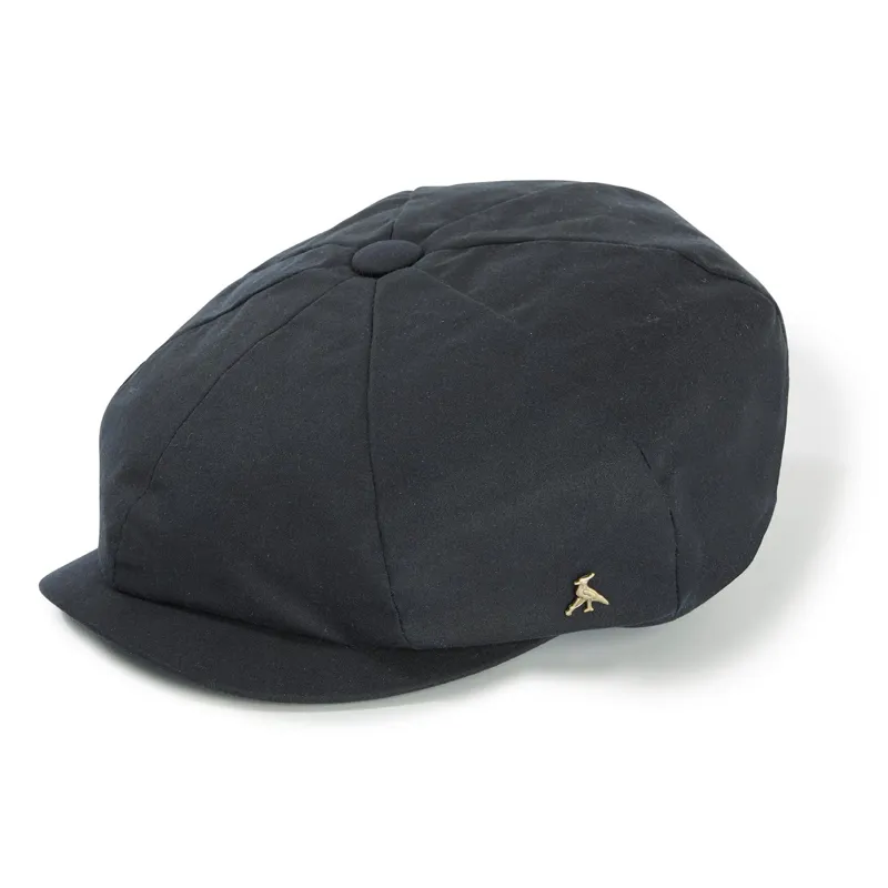 Hicks and Brown The Hengrave Wax Baker Boy Cap Navy
