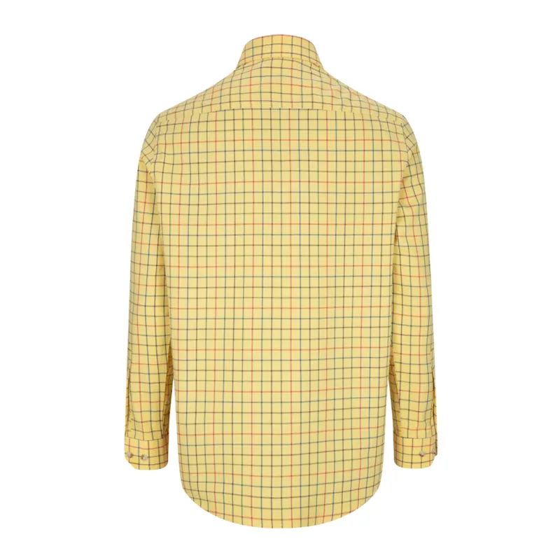 Hoggs of Fife Mens Governor Premier Tattersall Shirt - Gold Check-1