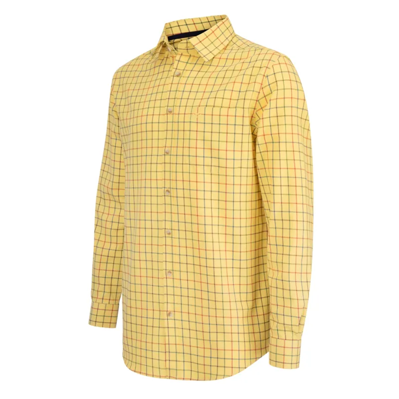 Hoggs of Fife Mens Governor Premier Tattersall Shirt - Gold Check