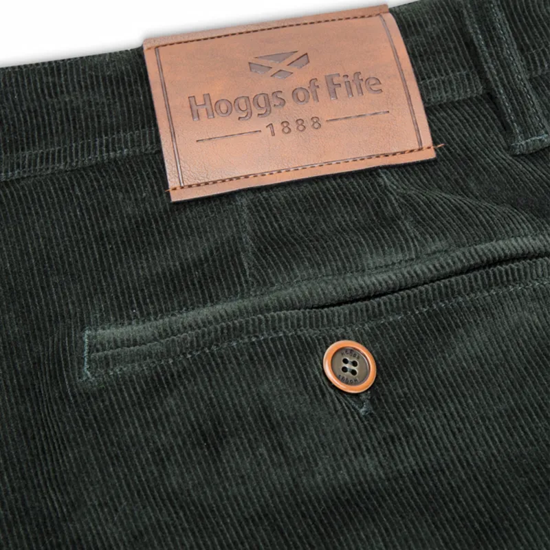 Hoggs of Fife Mens Cairnie Comfort Stretch Cord Trousers - Racing Green-2