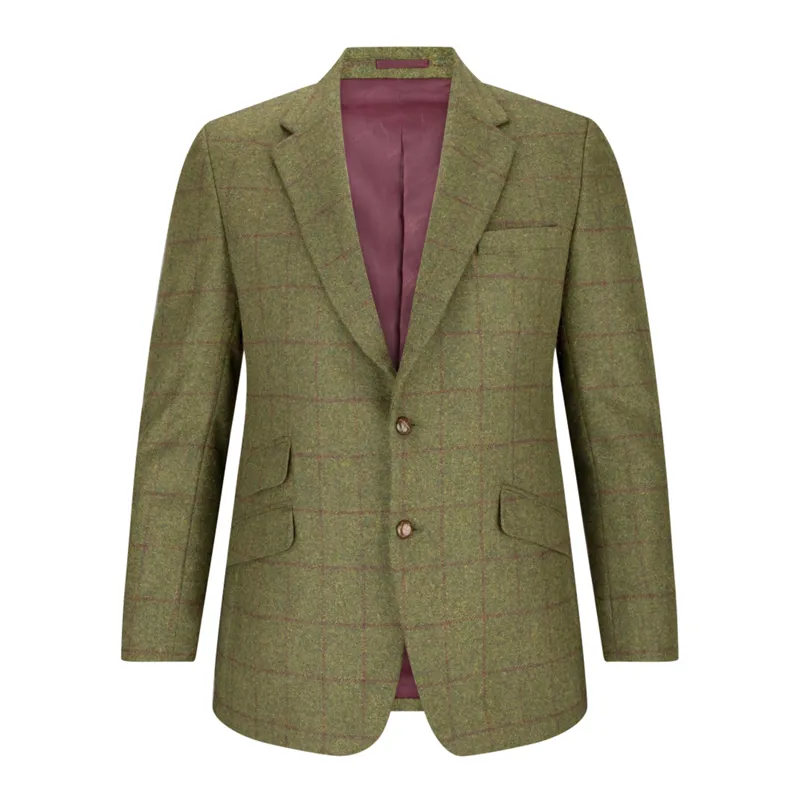 Hoggs of Fife Mens Tummel Tweed Sports Jacket - Olive/Wine-1