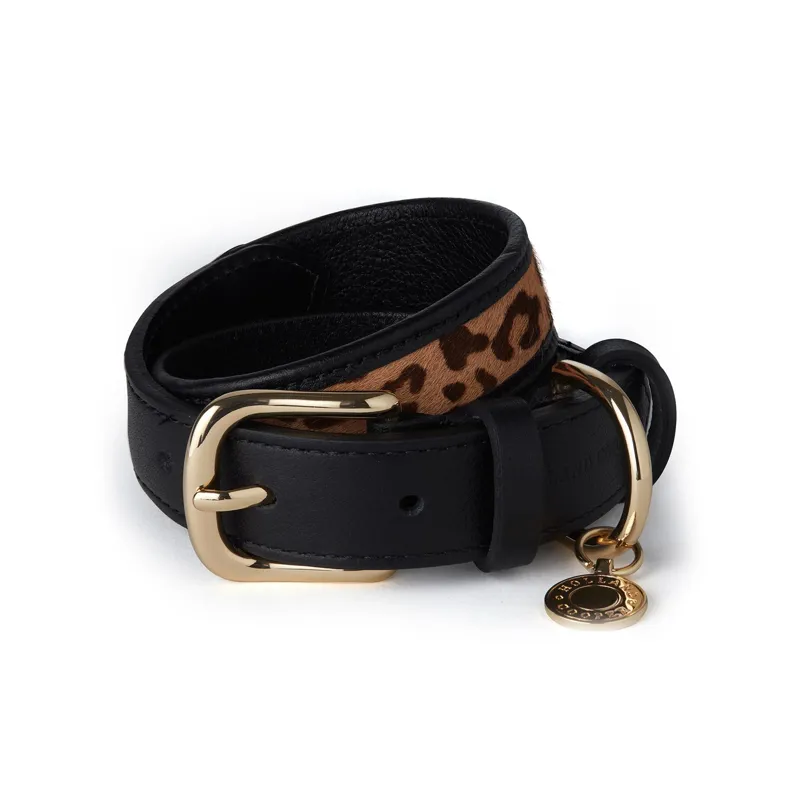 Holland Cooper Classic Dog Collar - Black/Leopard