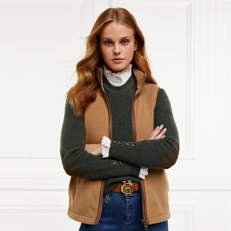 Holland Cooper Country Fleece Gilet - Coffee-6