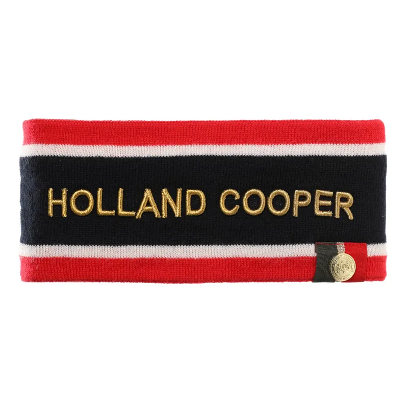 Holland Cooper Iconic Tri-Colour Headband Navy/Red