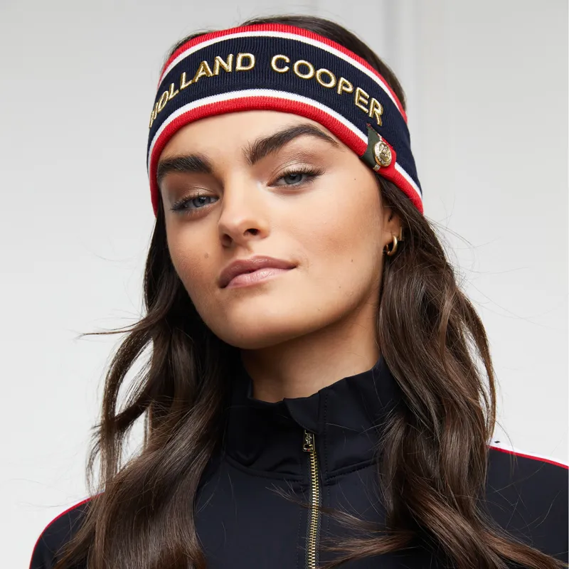 Holland Cooper Iconic Tri-Colour Headband Navy/Red-1