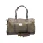 Heather Brodie Harris Tweed Leather Travel Bag - Green/Brown Herringbone