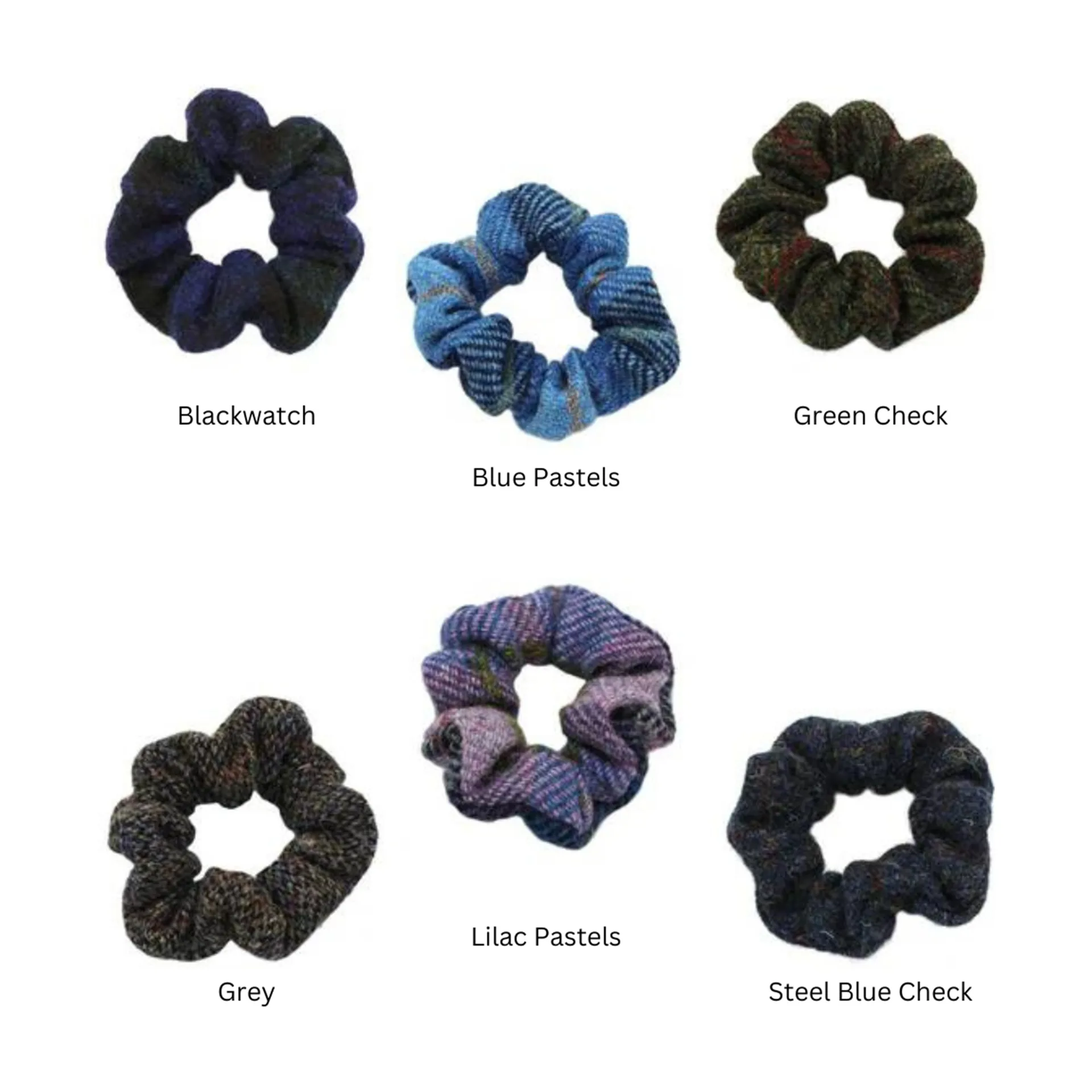TWEED SCRUNCHIE STEEL BLUE