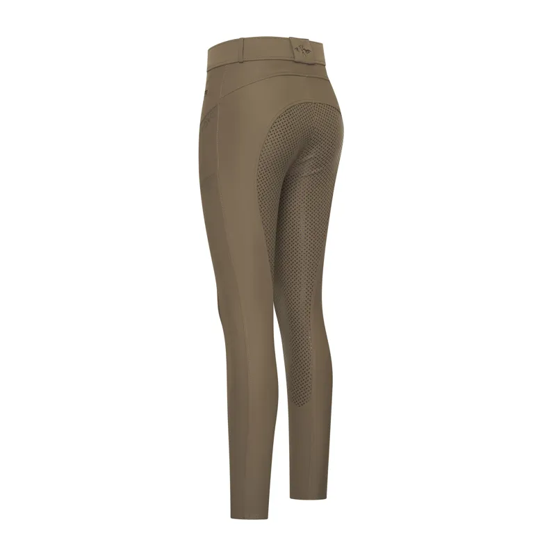 HV Polo Ladies Favourite Sporty Full Grip Riding Tights - Stone-1