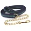 Hy Soft Webbing Lead Rein With Chain - Navy/Green 