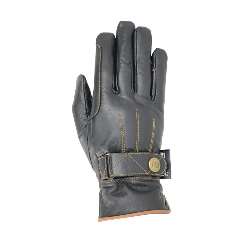 Hy5 Thinsulate Leather Winter Riding Glove - Black/Tan