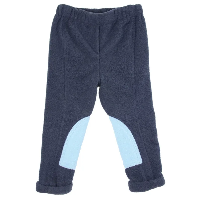 Hy Equestrian Fleece Tots Jodhpurs - - Navy/Sky Blue