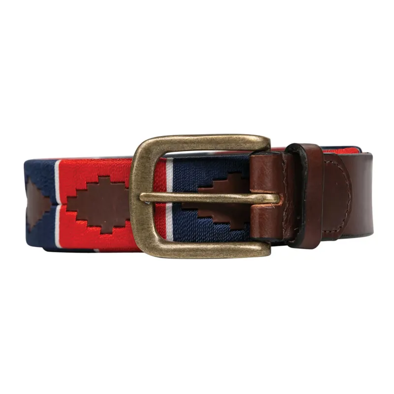 Hy Equestrian Polo Belt - Red/Navy/White