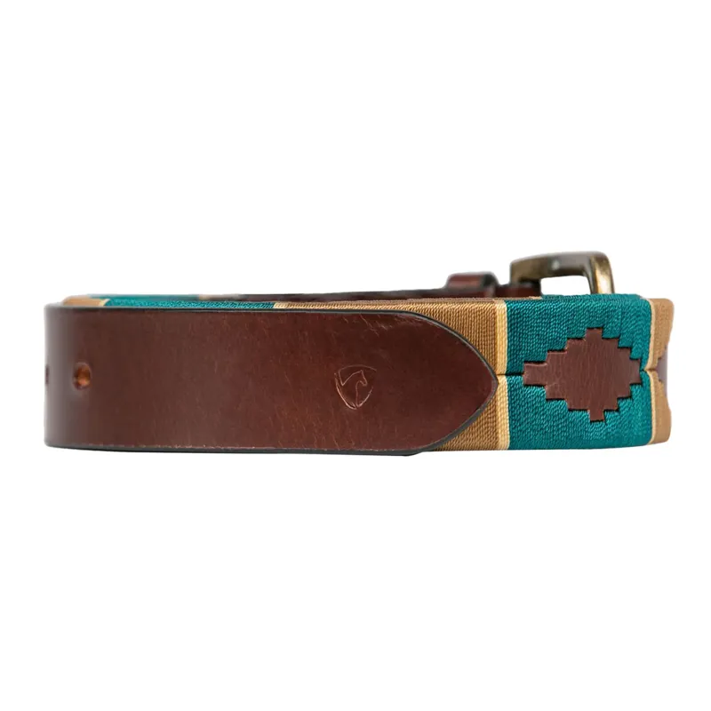 Hy Equestrian Polo Belt - Teal/Mocha/Beige-1