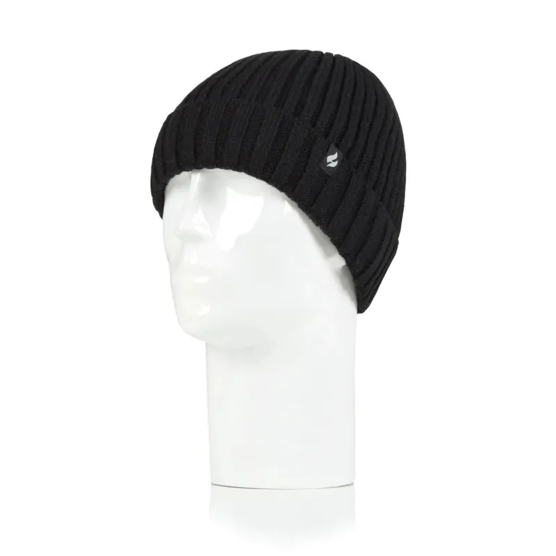 Mens Heat Holder Lawson Thermal Hat - Black-2