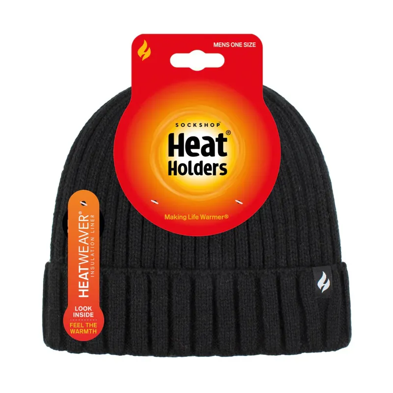 Mens Heat Holder Lawson Thermal Hat - Black