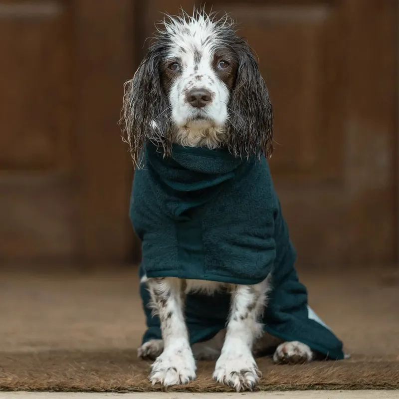 Ruff and Tumble Classic Dog Drying Coat - Forest Green-2