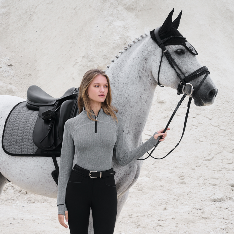 LeMieux Aspen Herringbone Base Layer - Grey-6