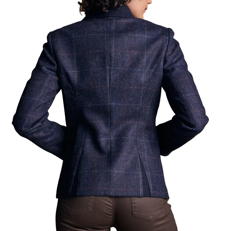 Jack Murphy Ladies Nicole Tweed Jacket - Navy Windowpane-1