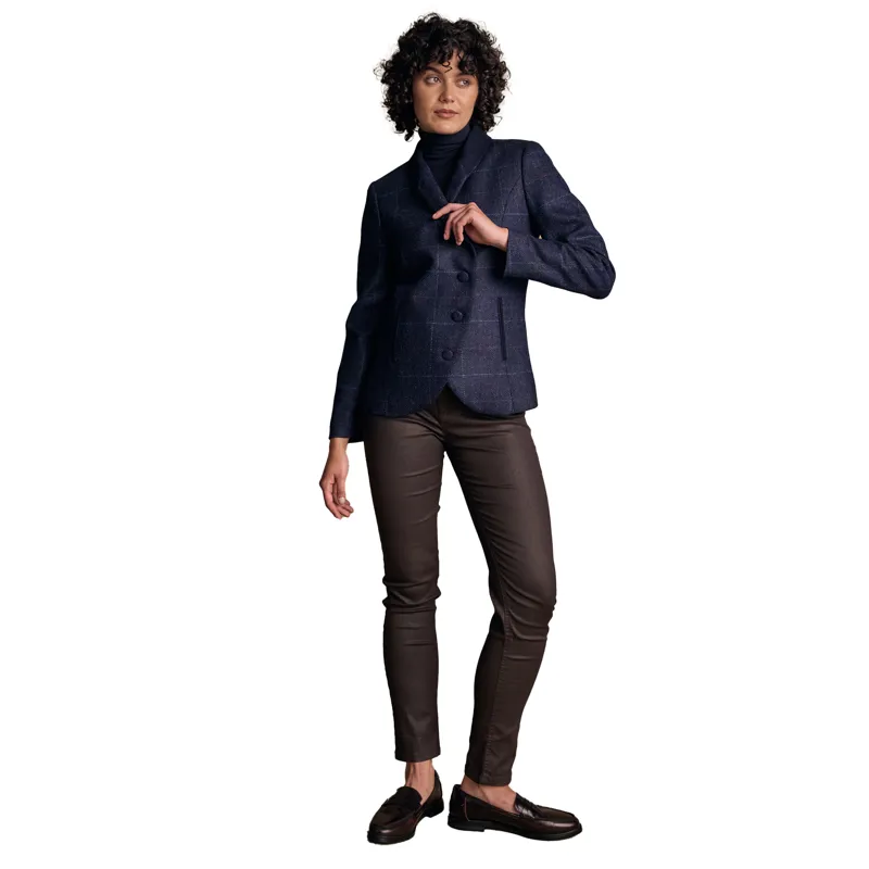 Jack Murphy Ladies Nicole Tweed Jacket - Navy Windowpane-2