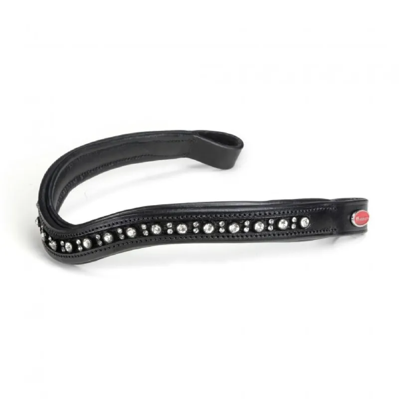 John Whitaker Lynton Curved Diamante Browband - BLACK
