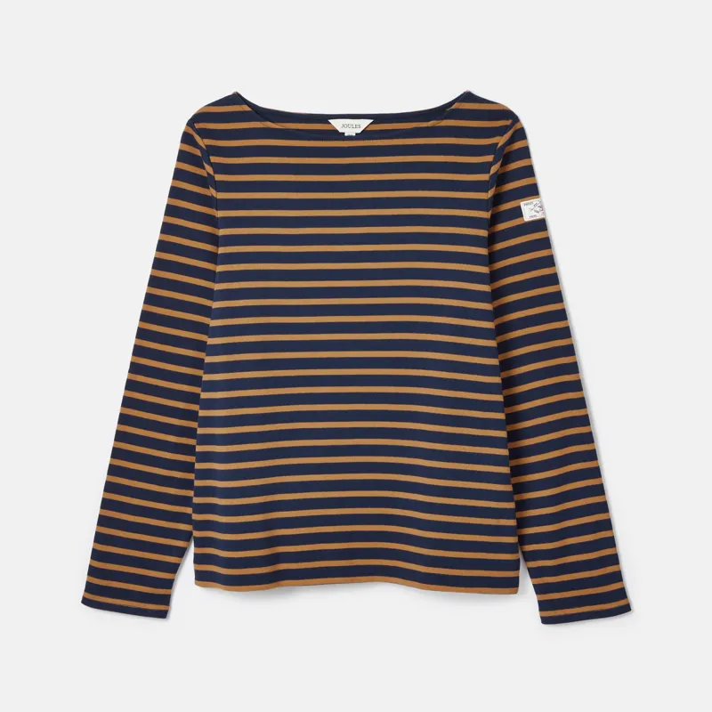 Joules Ladies Harbour Top - Navy/Tan Stripe