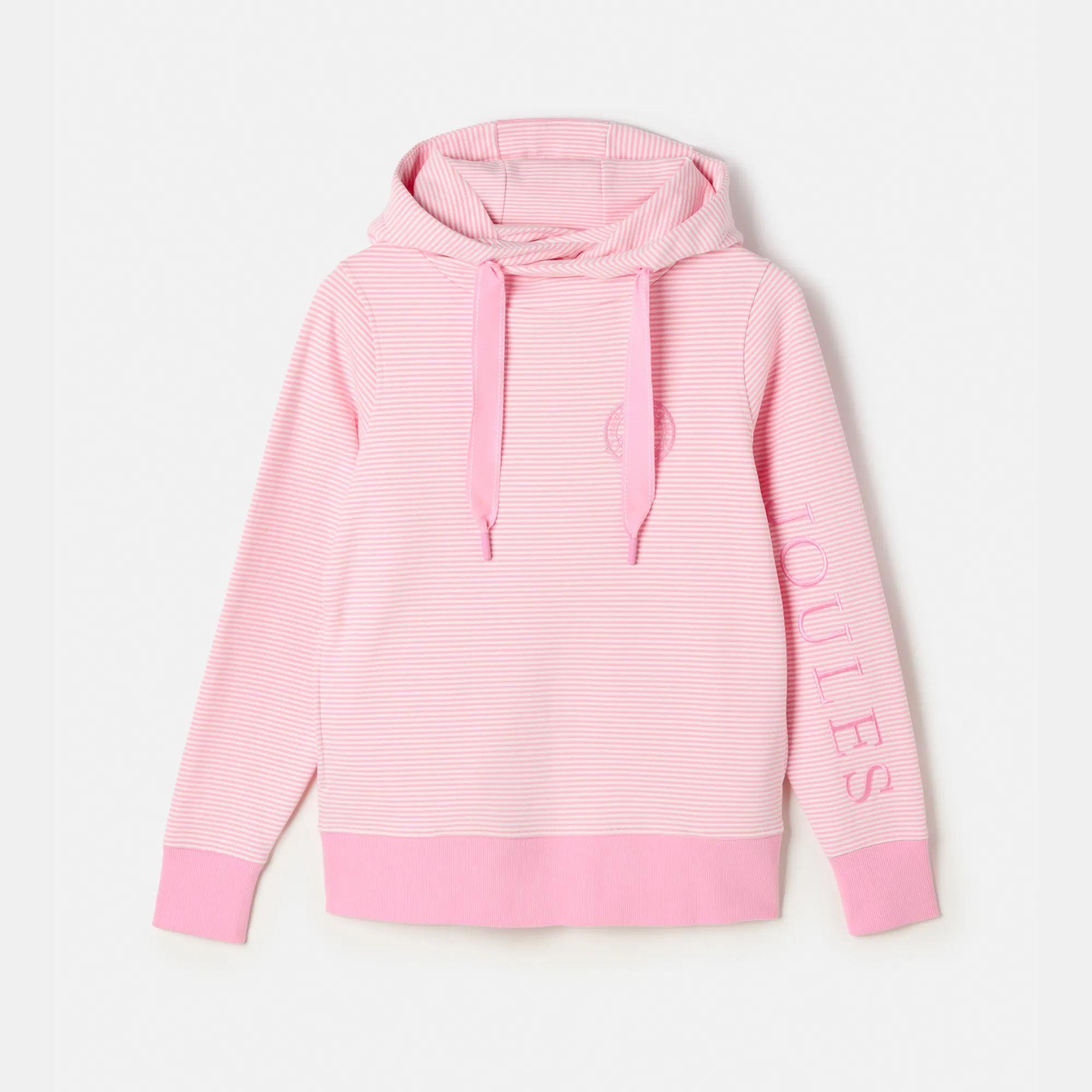 Joules Ladies Rushton Cowl Neck Hoodie Pink Stripe