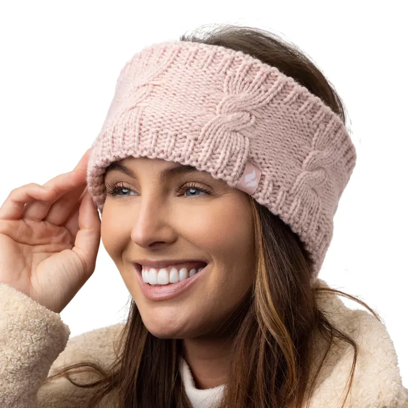 Heat Holders Ladies Alta Cable Knit Headband - Dusty Pink