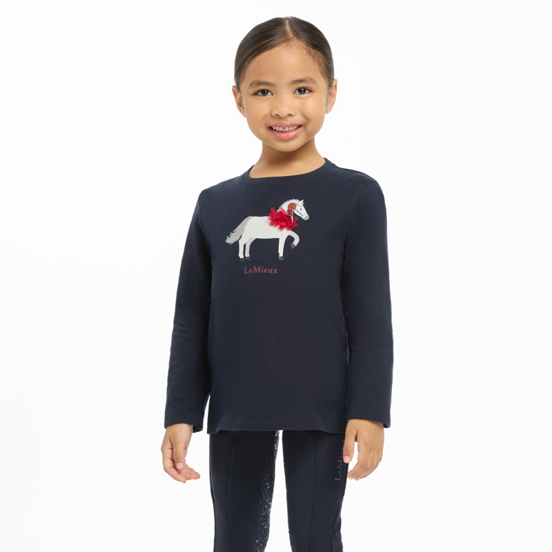 LeMieux Mini Jessie Long Sleeve Top - Navy-2