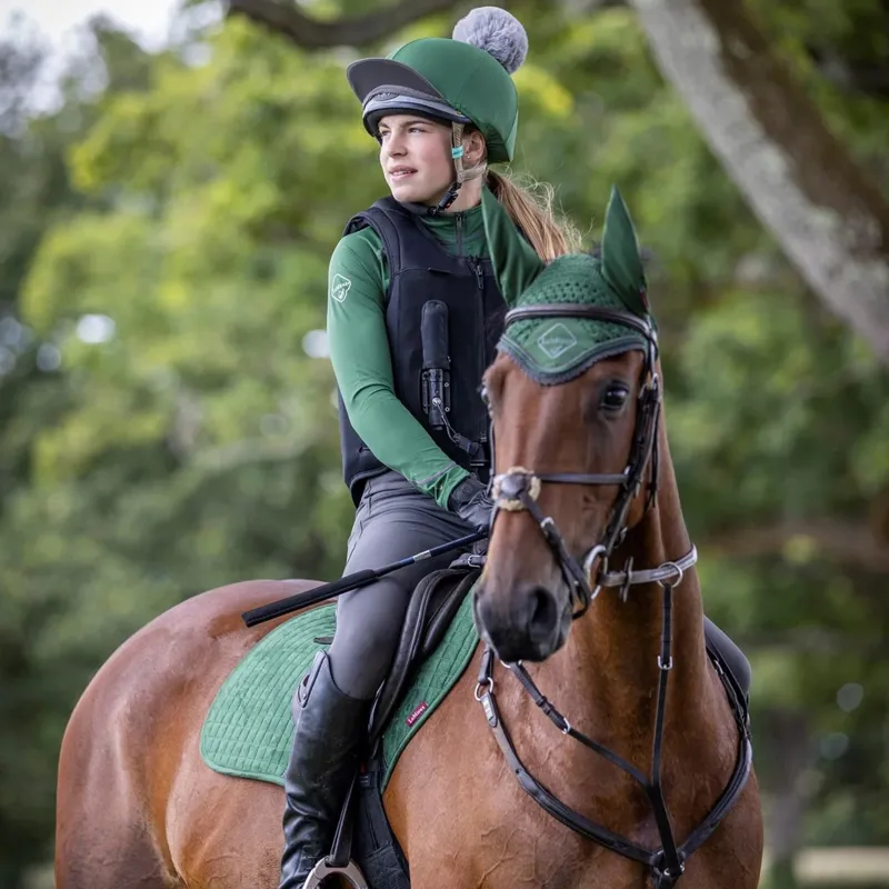 LeMieux Close Contact Suede Square - Hunter Green-1