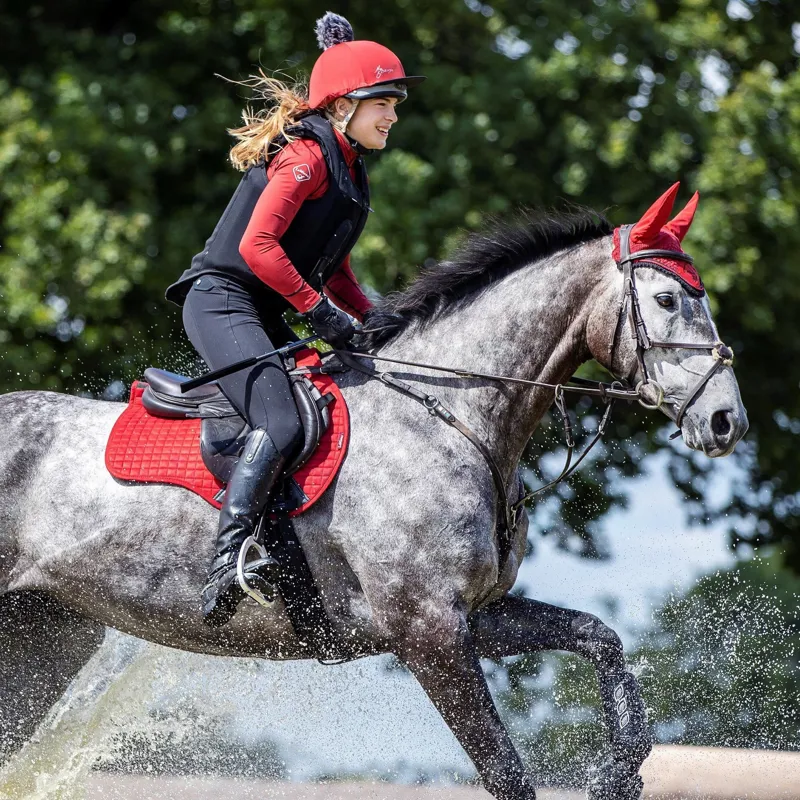LeMieux Suede GP Square - Chilli Red-3