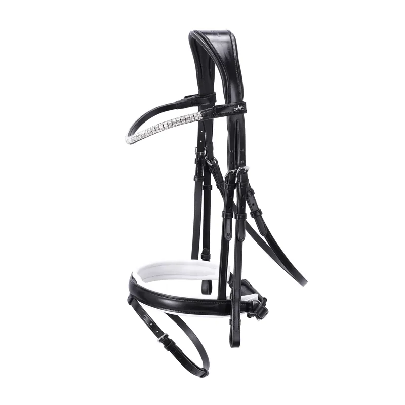 Schockemohle Malaga Bridle - Black/White/Silver