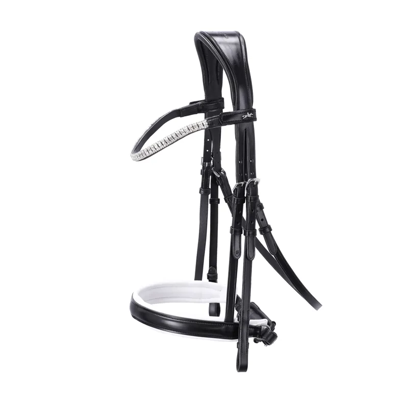 Schockemohle Malaga Bridle - Black/White/Silver-1