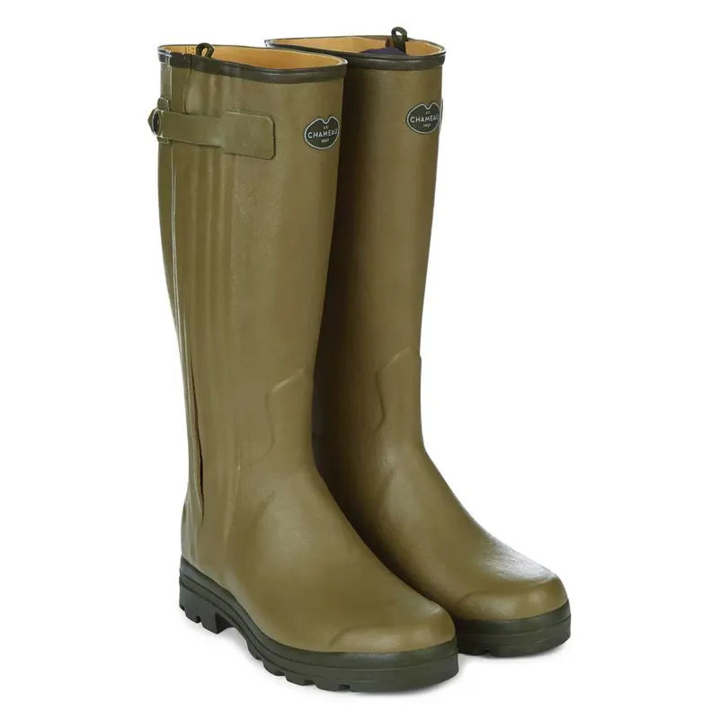Le Chameau Mens Chasseur Leather Lined Boot - Vert Vierzon