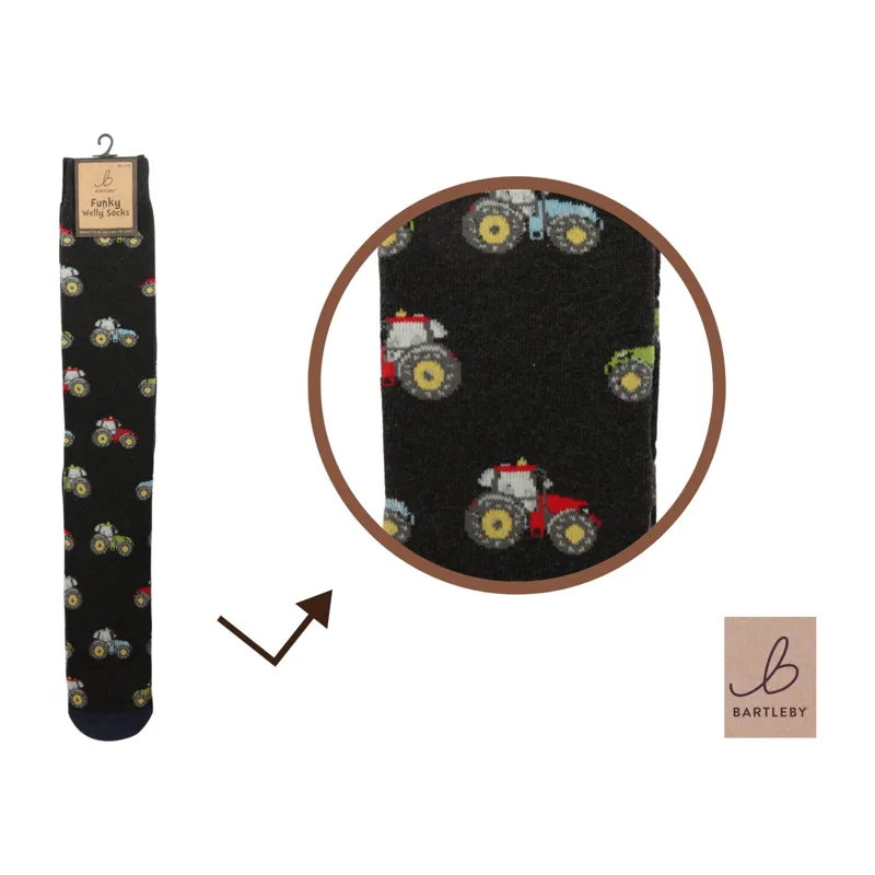 Bartleby Mens Funky Welly Socks - Modern Tractor