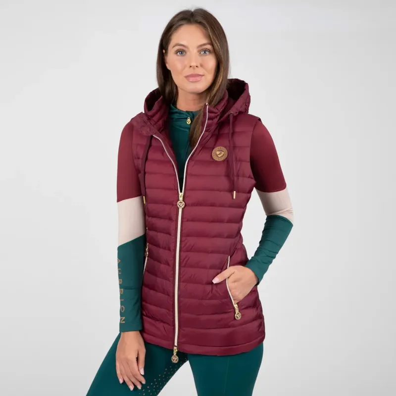 Aubrion Ladies Norwood Packaway Down Gilet - Wine-2