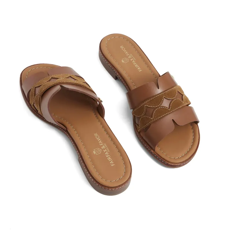 Fairfax and Favor Ohio Flat Mule Sandal - Tan-2