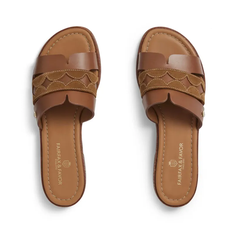 Fairfax and Favor Ohio Flat Mule Sandal - Tan-3
