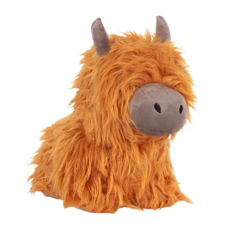 Paoletti Highland Cow Shaggy Door Stop - Orange