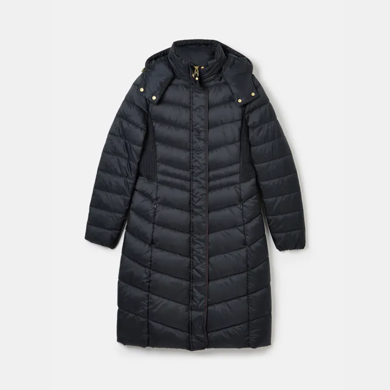 Joules Pembury Longline Padded Coat with Hood - Navy