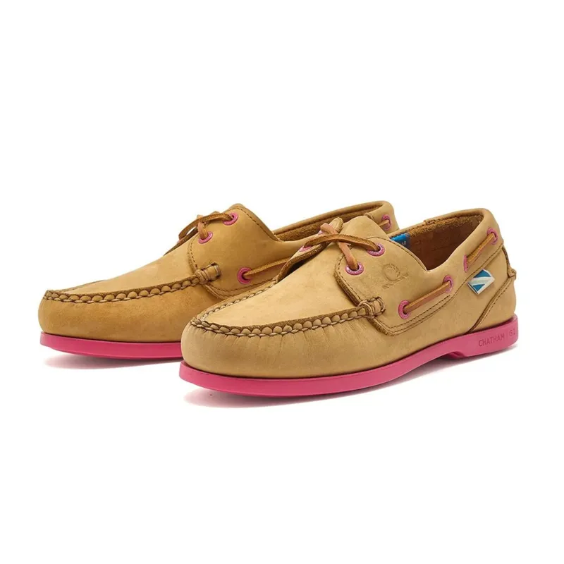 Chatham Marine Ladies Pippa G2 Deck Shoe - Pink/Tan