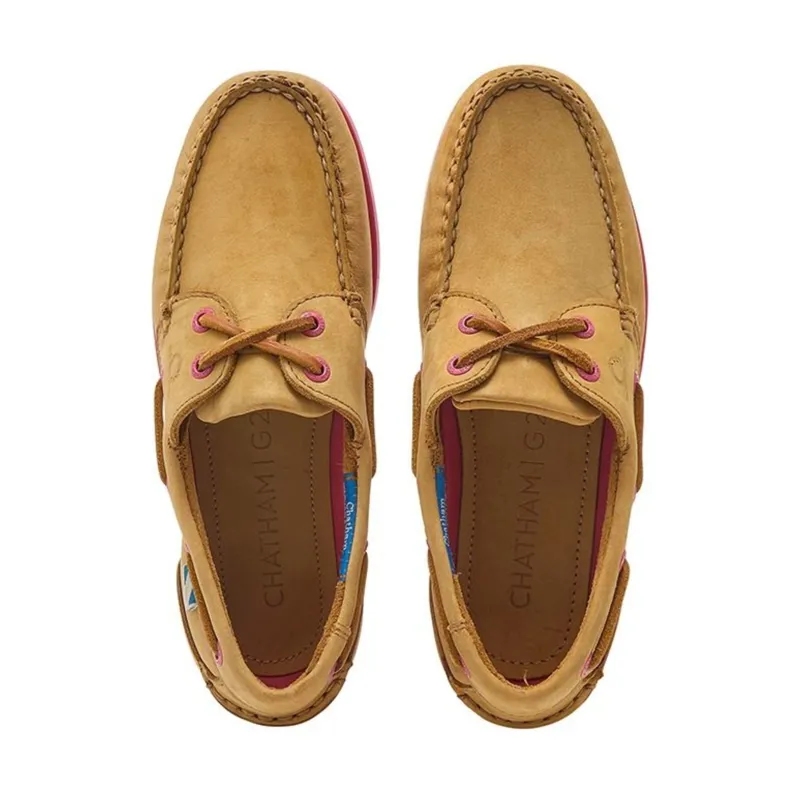 Chatham Marine Ladies Pippa G2 Deck Shoe - Pink/Tan-3